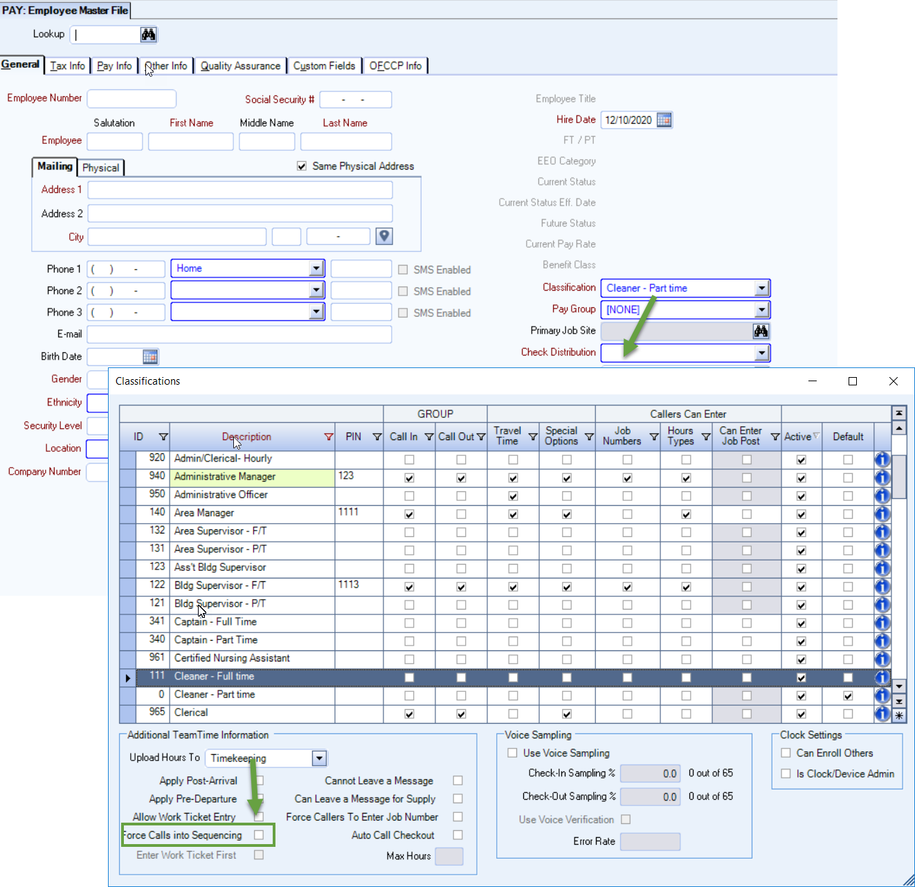 Set Up Punch Sequencing Functionality