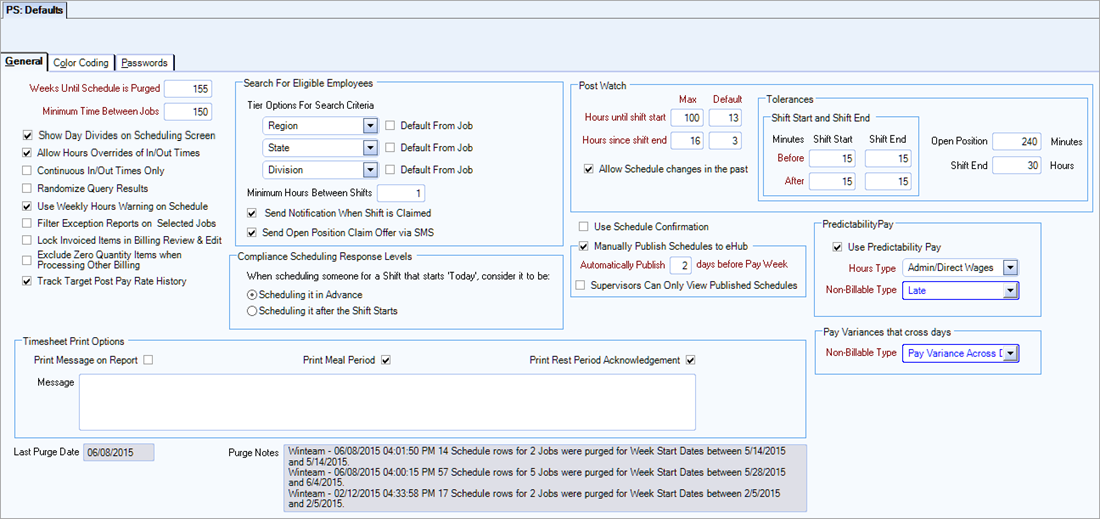 PURGE LINE, START CODE MODIFICATION